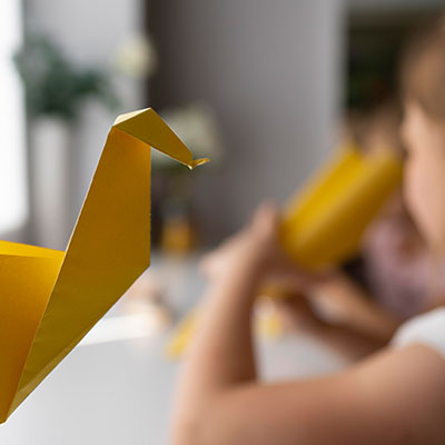 origami hecho por una niña