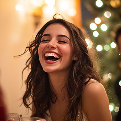 mujer con buena salud oral