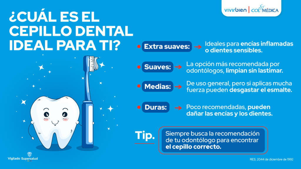 infografía tipos de cepillo de dientes