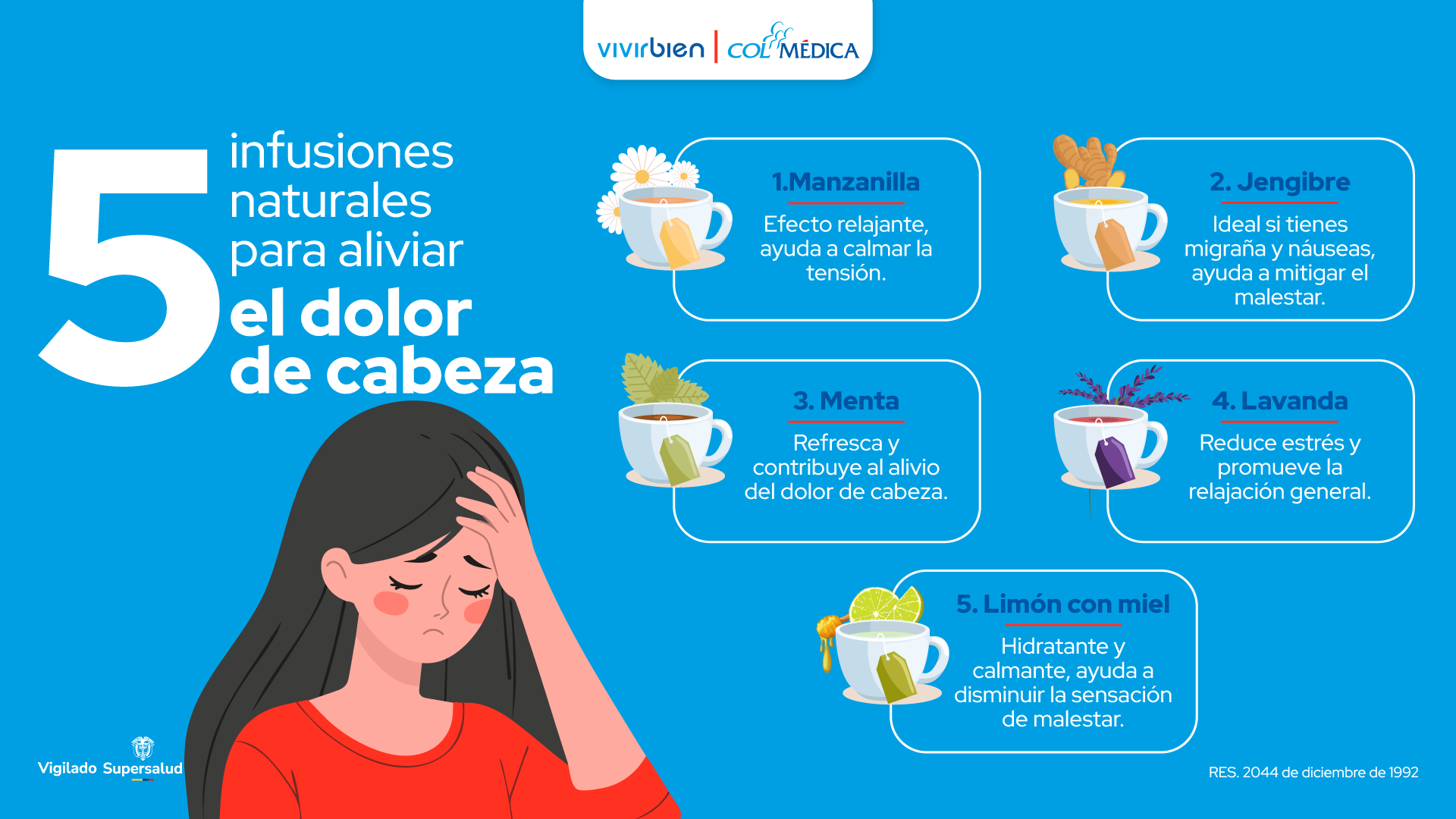 infusiones para el dolor de cabeza