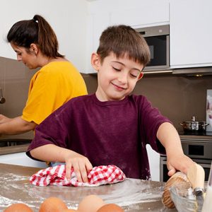 limpieza de madre e hijo