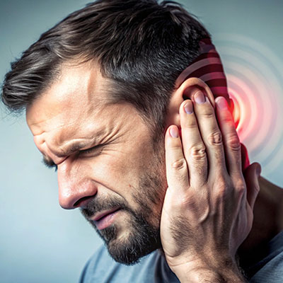 hombre con otitis