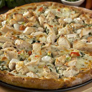 pizza con base de pollo