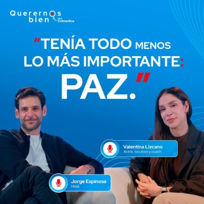 Valentina Lizcano y Jorge Espinosa en podcast Querernos Bien hablando sobre la importancia de pedir ayuda en salud mental y la depresión
